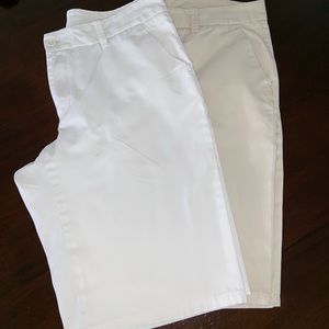 Gap White Khaki Cotton Bermuda Shorts